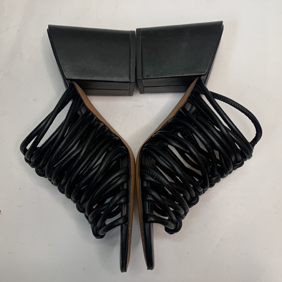 Rebecca Minkoff Black Calanthe Strappy Knot Chunky Slide Sandals S-050 size 7.5 - Picture 8 of 13